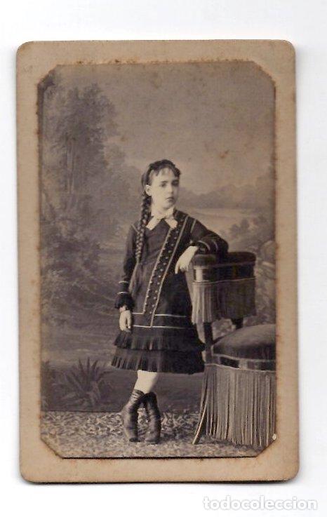 Fotograf&iacute;a antigua: CARTE DE VISITE RETRATO MUCHACHA. G. LARAUZA, BARCELONA