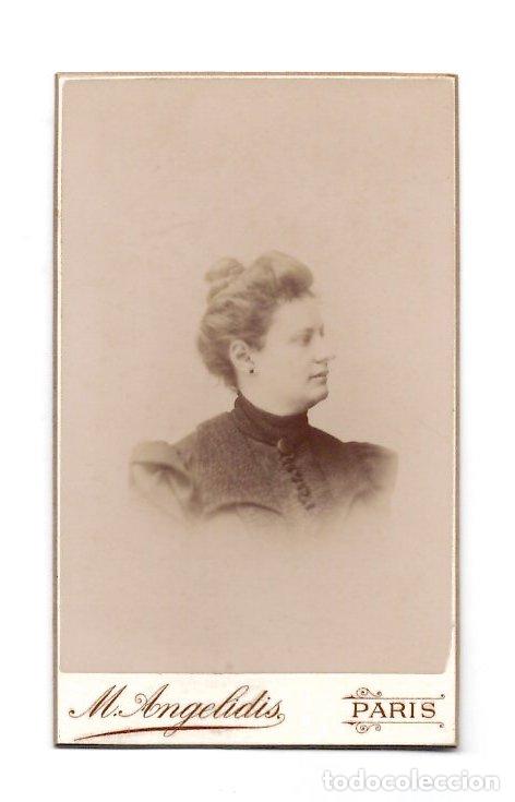 Fotograf&iacute;a antigua: CARTE DE VISITE RETRATO FEMENINO. MICHEL ANGELIDIS, PARIS