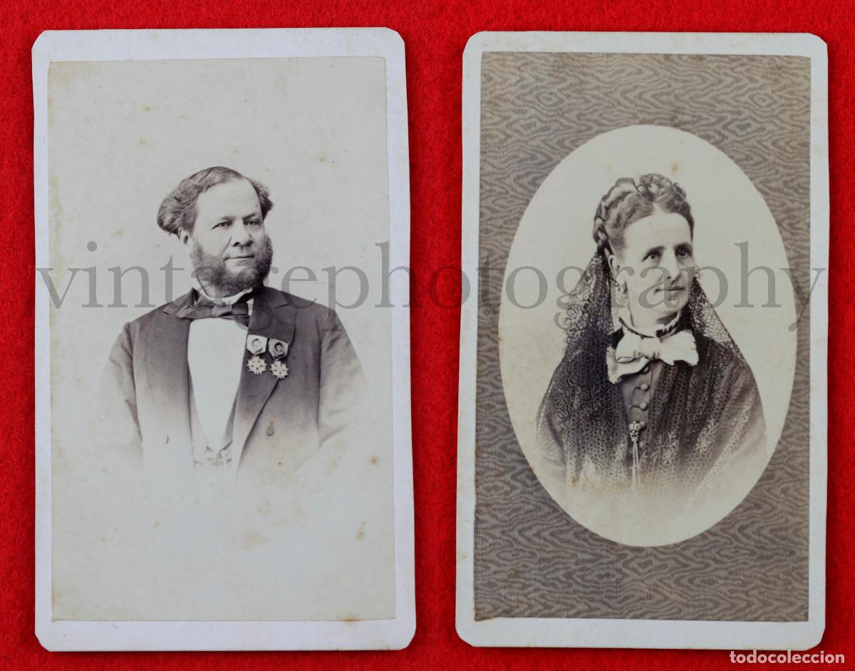 Fotograf&iacute;a antigua: Jos&eacute; Mar&iacute;a Castro Madriz y esposa. Fundador de Costa Rica, foto: Larauza, Barcelona. 1876