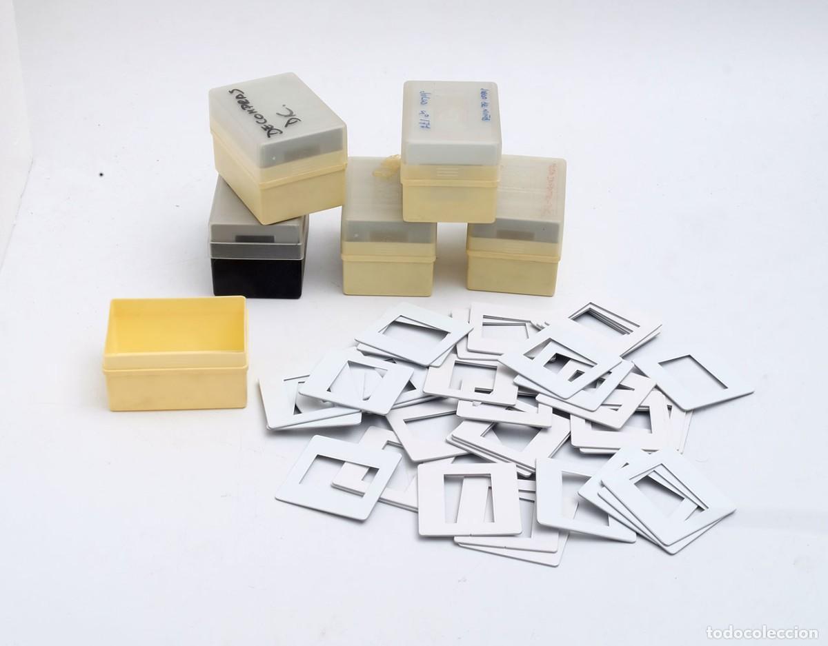 Fotografia antiga: 6 cajas con unos 240 marcos de diapositivas de 35 mm
