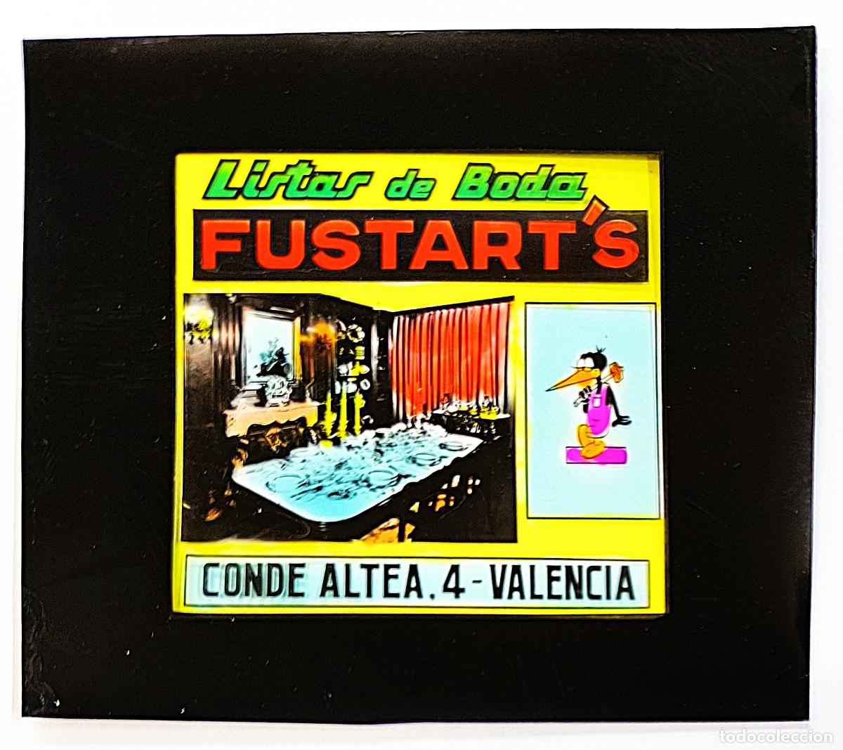 Alte Fotografie: RW DIAPOSITIVA PUBLICIDAD LISTAS DE BODA FUSTART&acute;S CONDE ALTEA VALENCIA A&Ntilde;OS 60 70 D13