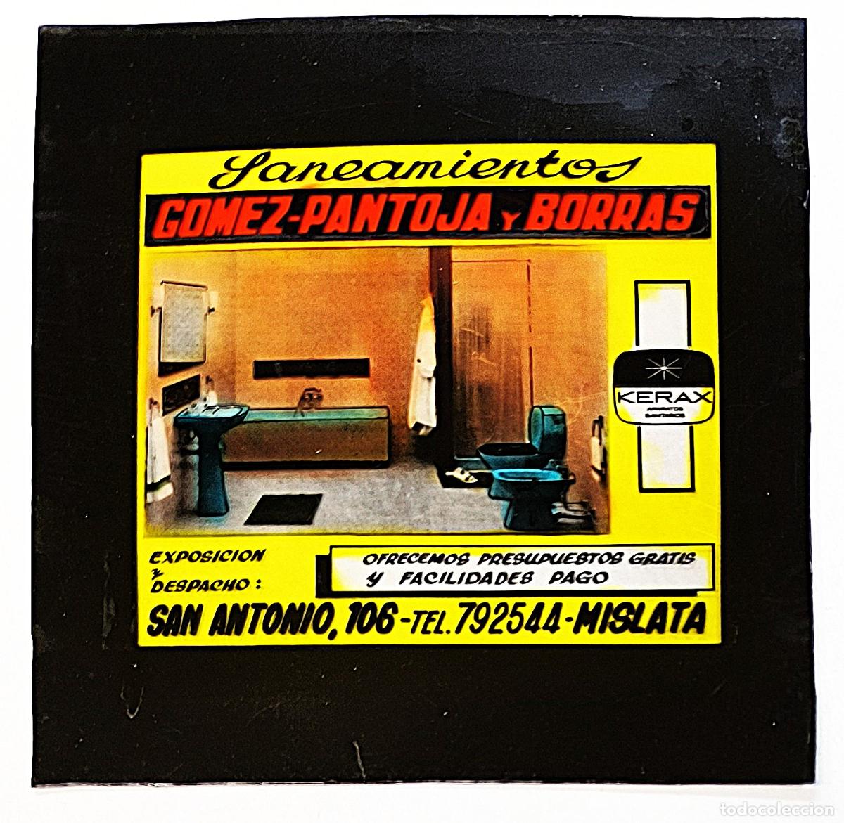 Alte Fotografie: RW DIAPOSITIVA PUBLICIDAD SANEAMIENTOS GOMEZ PANTOJA Y BORRAS MISLATA VALENCIA A&Ntilde;OS 60 70 D27