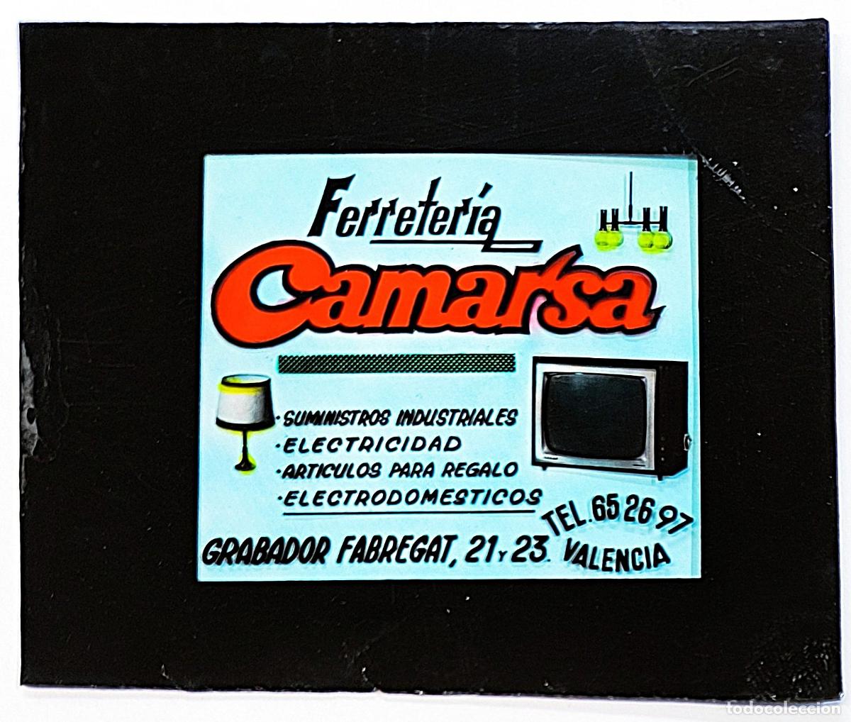 Alte Fotografie: RW DIAPOSITIVA PUBLICIDAD FERRETERIA CAMARSA VALENCIA A&Ntilde;OS 60 70 D29
