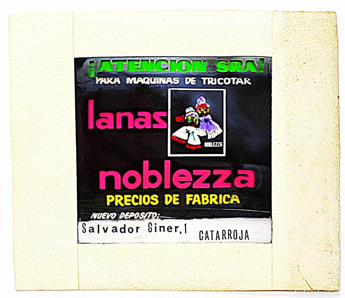 Fotograf&iacute;a antigua: RW DIAPOSITIVA PUBLICIDAD LANAS PARA MAQUINAS TRICORTAR NOBLEZZA CATARROJA VALENCIA A&Ntilde;OS 60 70 D31