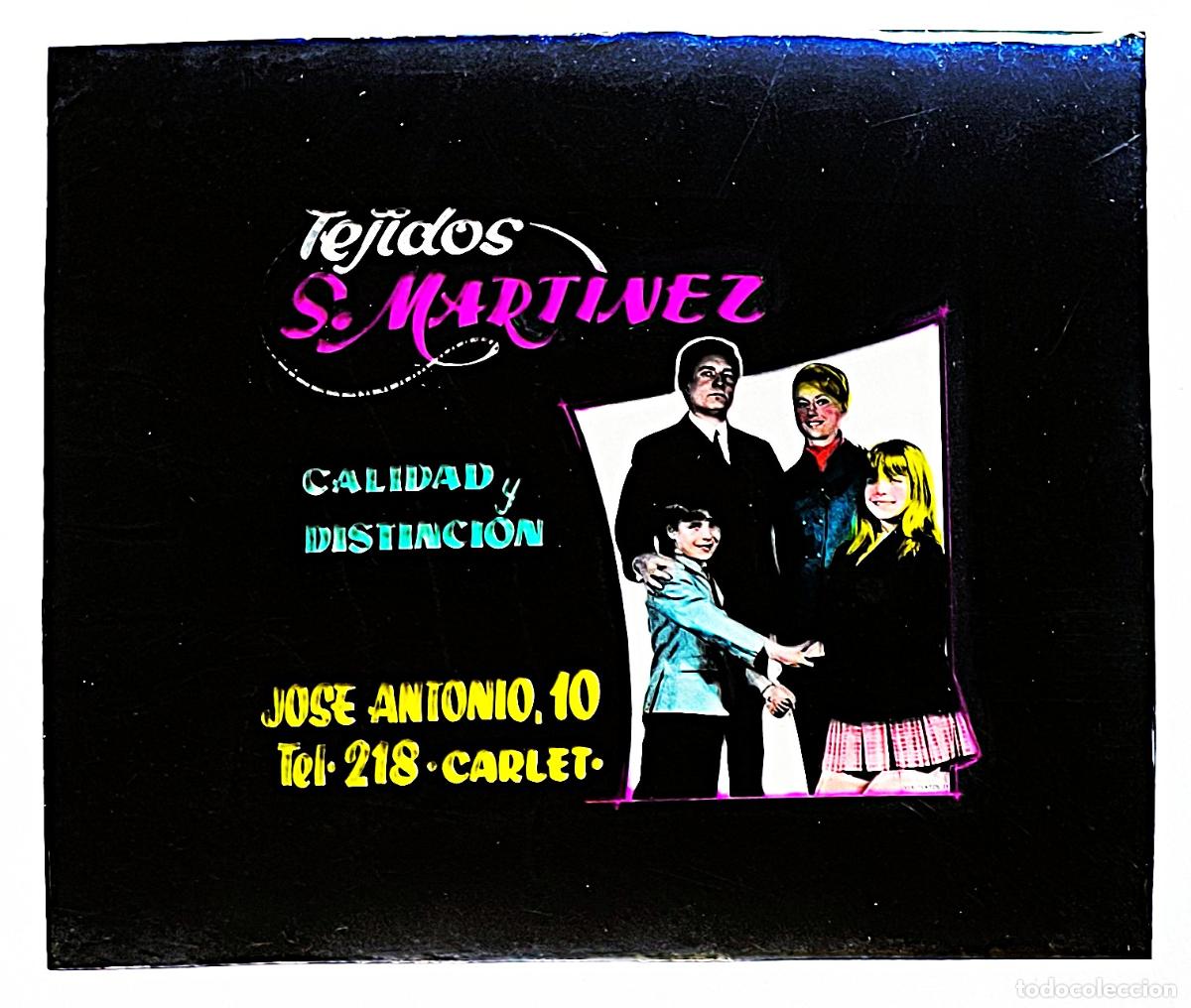 Alte Fotografie: RW DIAPOSITIVA PUBLICIDAD TEJIDOS S. MARTINEZ CARLET VALENCIA A&Ntilde;OS 60 70 D40