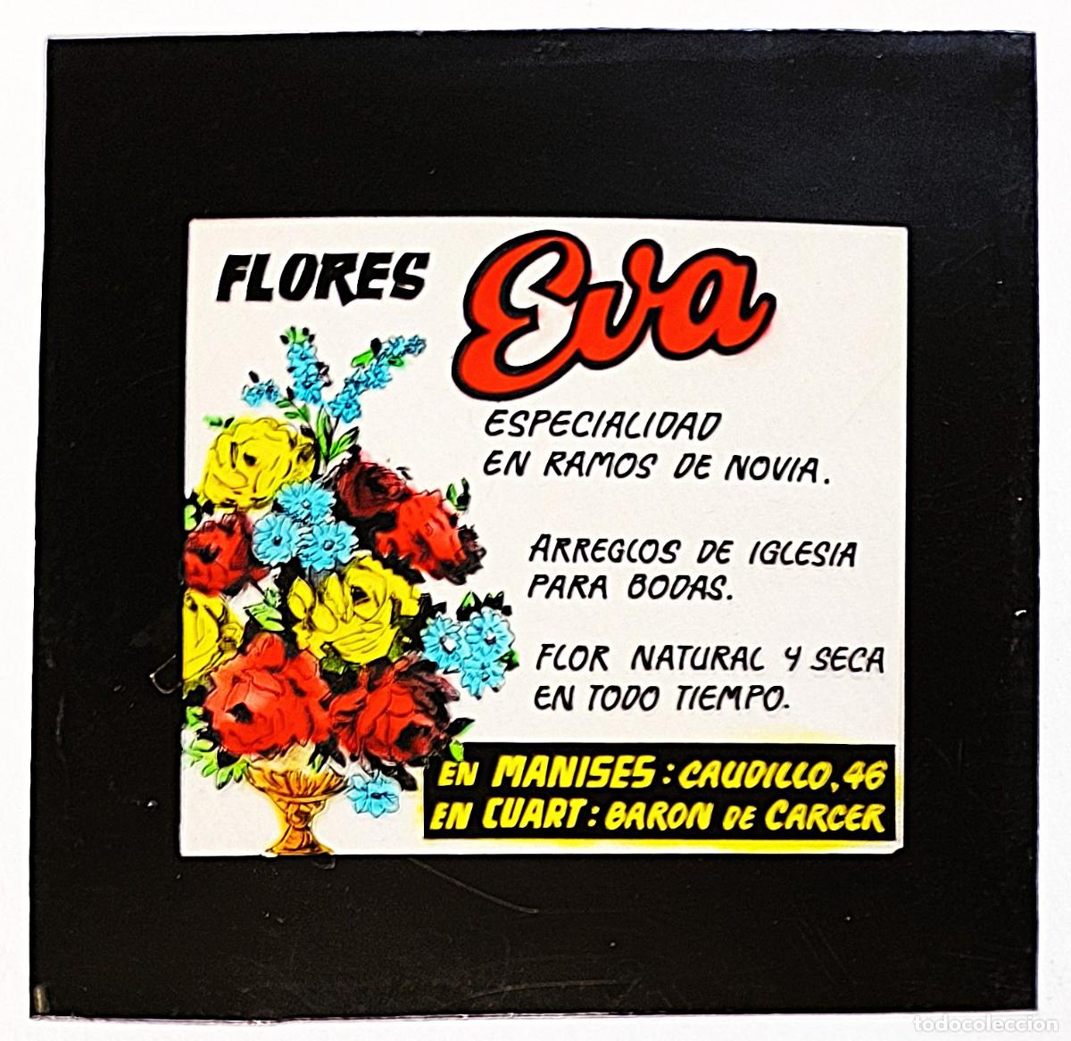 Antique Photography: RW DIAPOSITIVA PUBLICIDAD FLORES EVA FLOR NATURAL Y SECA FLORISTERIA MANISES VALENCIA A&Ntilde;OS 60 70 D43