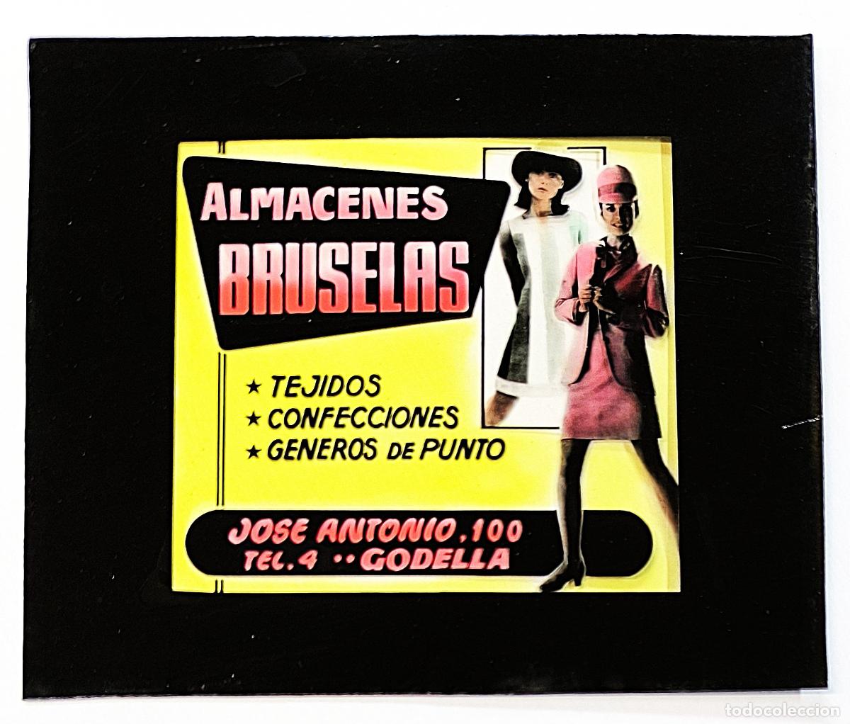 Alte Fotografie: RW DIAPOSITIVA PUBLICIDAD ALMACENES BRUSELAS CONFECCIONES GODELLA VALENCIA A&Ntilde;OS 60 70 D44