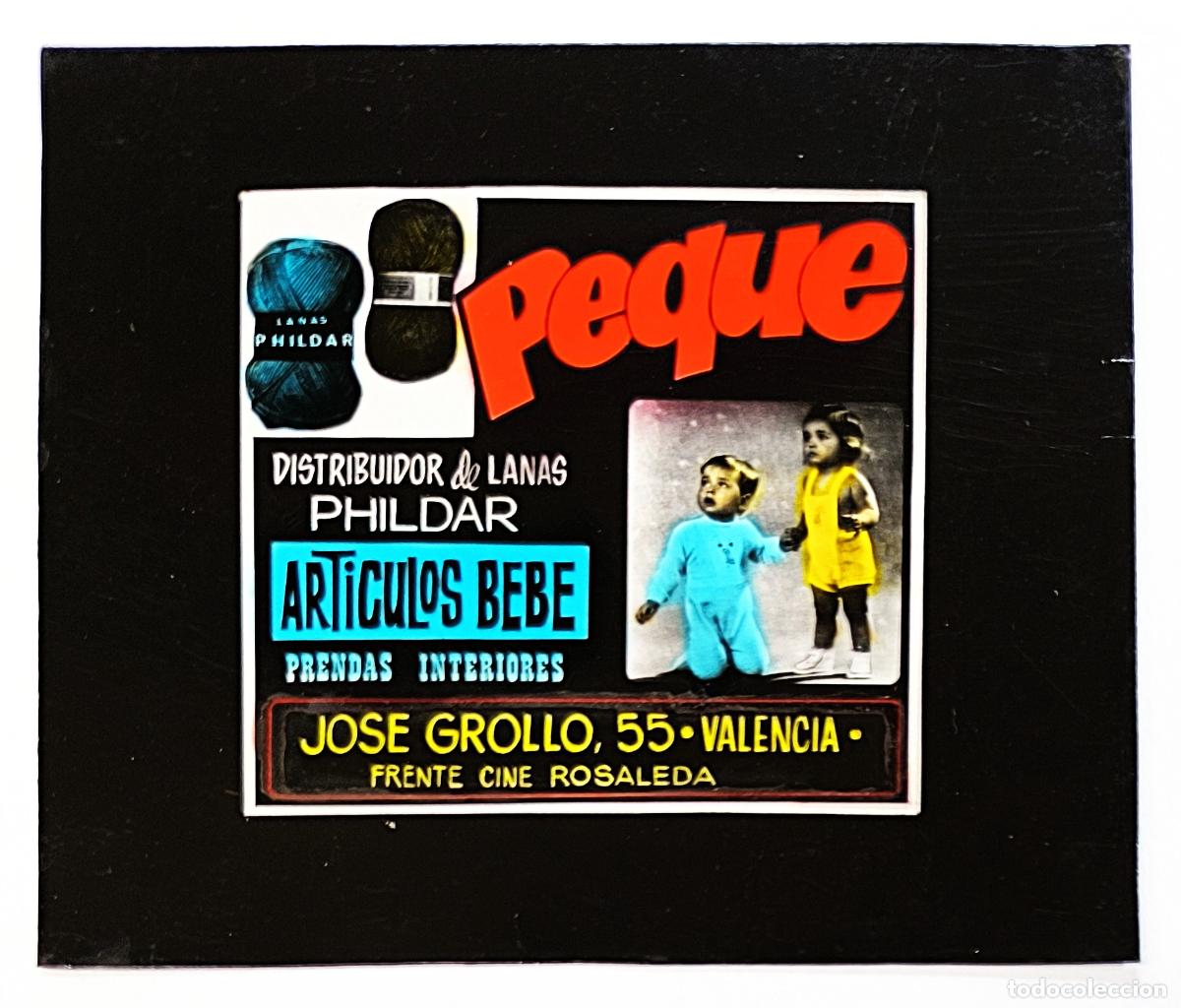 Fotograf&iacute;a antigua: RW DIAPOSITIVA PUBLICIDAD PEQUE LANAS PHILDAR ARTICULOS BEBE VALENCIA A&Ntilde;OS 60 70 D45