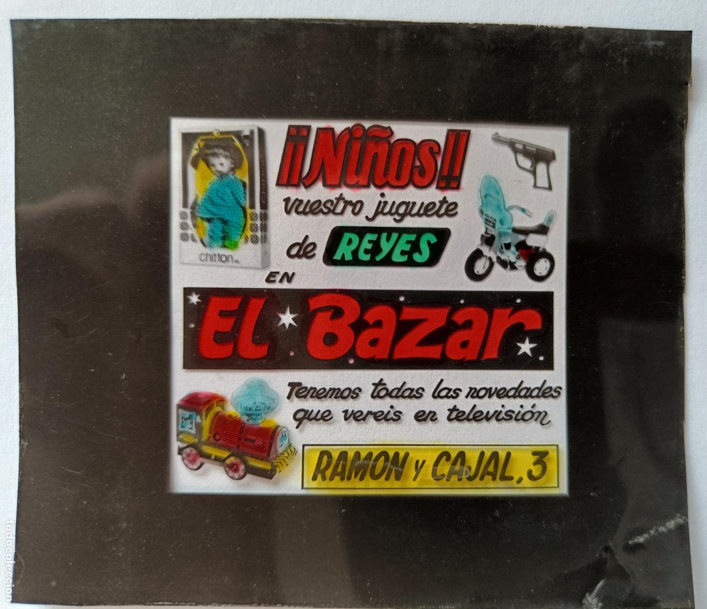 Fotograf&iacute;a antigua: DIAPOSITIVA CINE PUBLICIDAD EL BAZAR JUGUETES NI&Ntilde;O PROYECCION A&Ntilde;OS 1960 Y 1970