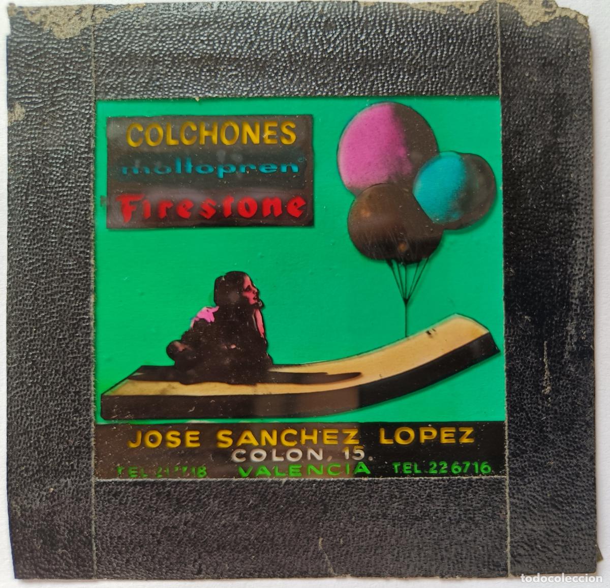 Photographie ancienne: DIAPOSITIVA CINE PUBLICIDAD COLCHONES MOLLOPREN FIRESTONE VALENCIA