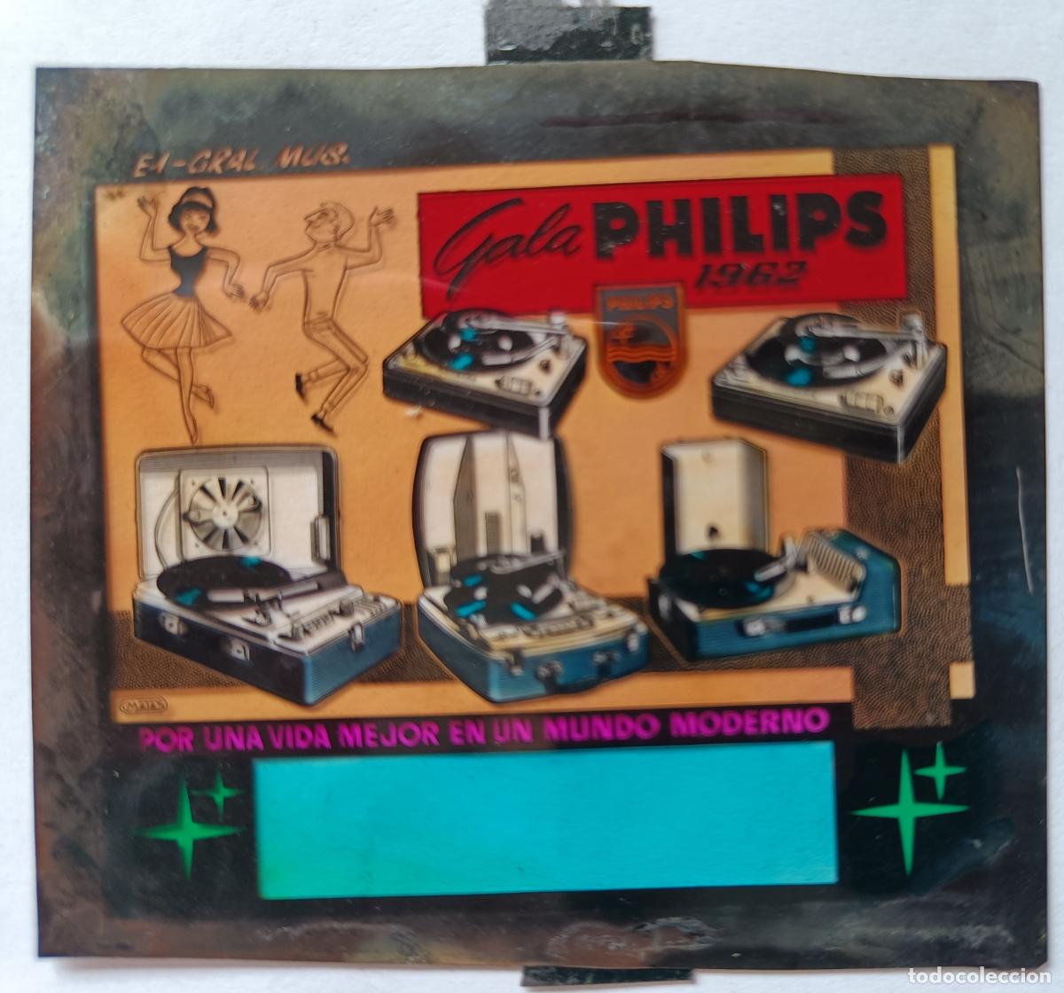 Fotograf&iacute;a antigua: DIAPOSITIVA CINE PUBLICIDAD GALA PHILIPS 1962 TOCADISCOS VALENCIA