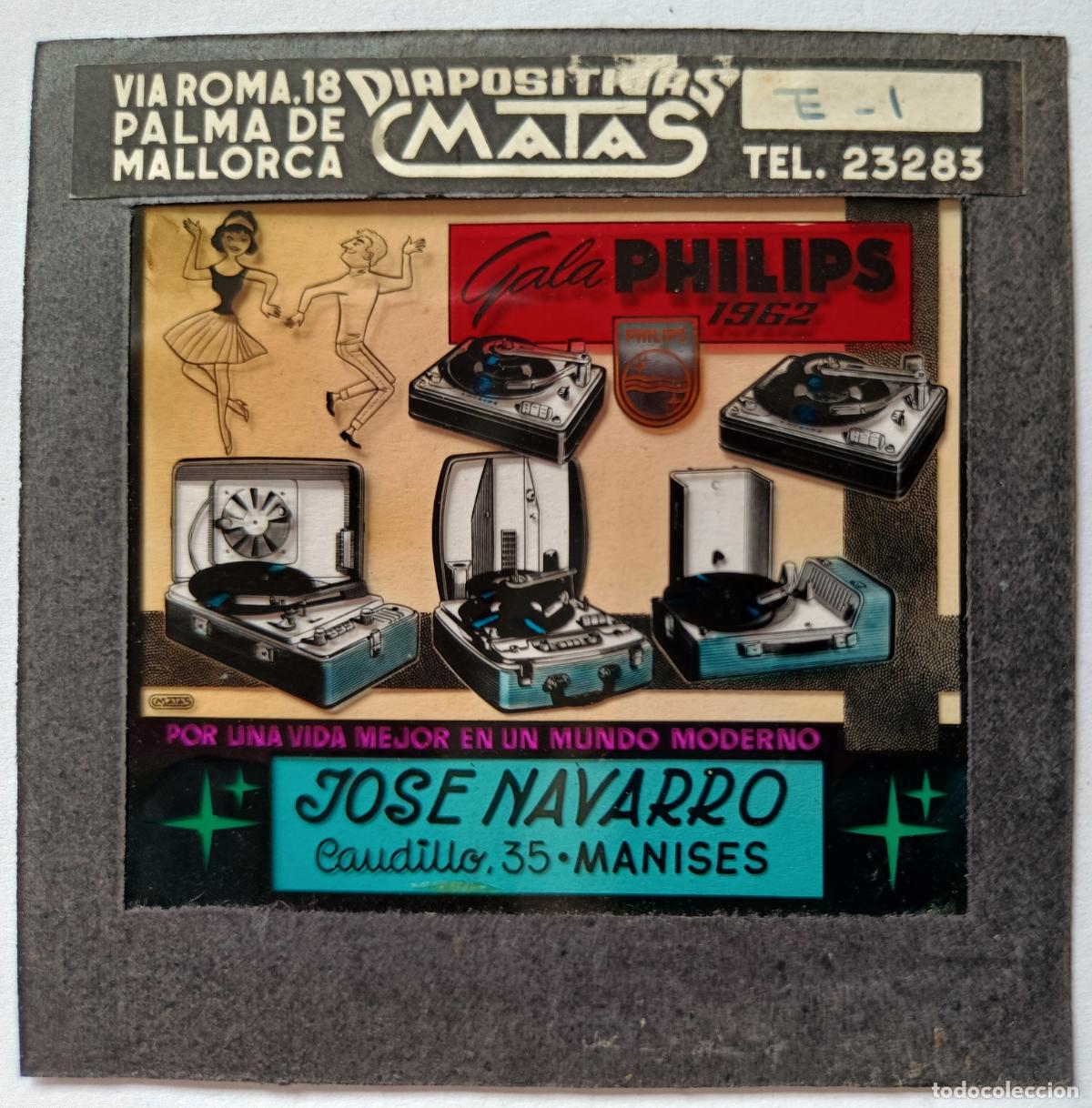 Antique Photography: DIAPOSITIVA CINE PUBLICIDAD GALA PHILIPS 1962 TOCADISCOS MANISES VALENCIA
