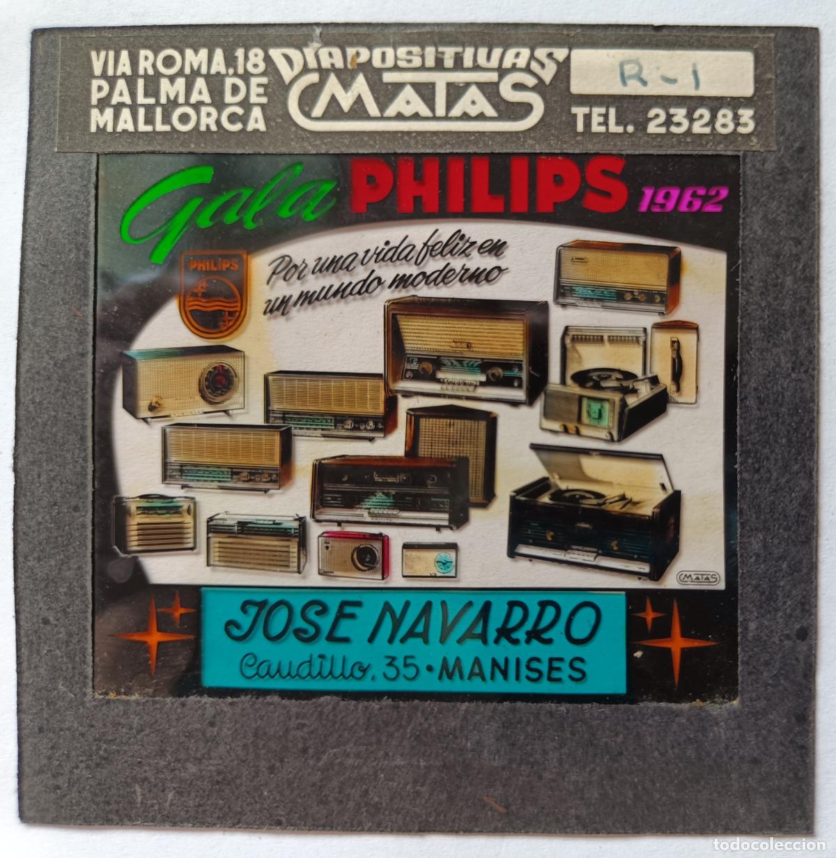 Fotograf&iacute;a antigua: DIAPOSITIVA CINE PUBLICIDAD GALA PHILIPS 1962 RADIO MANISES VALENCIA