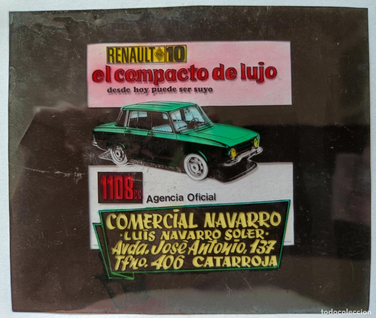 Fotograf&iacute;a antigua: DIAPOSITIVA CINE PUBLICIDAD COCHE RENAULT 10 CATARROJA VALENCIA AUTOMOVIL