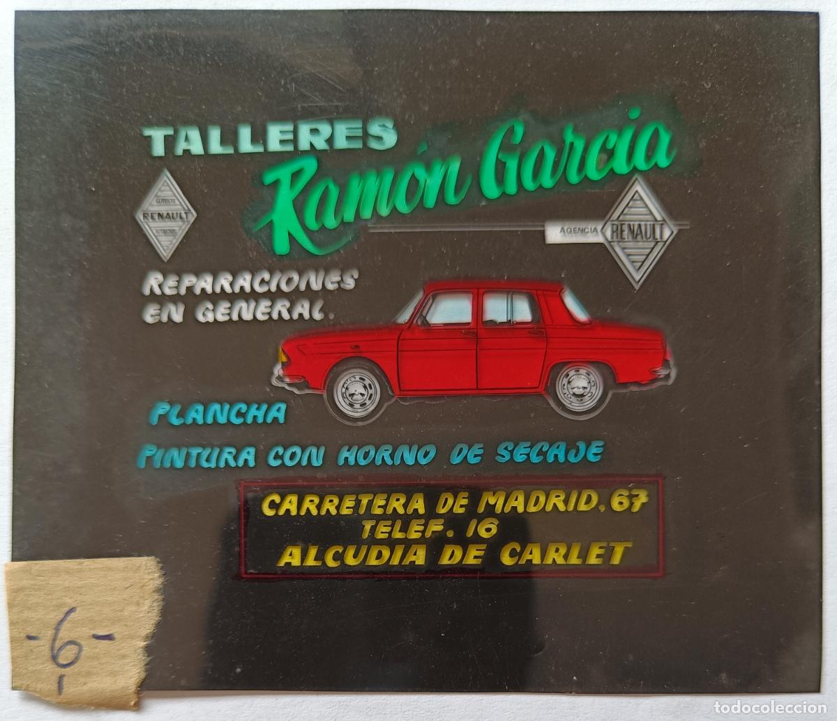 Fotograf&iacute;a antigua: DIAPOSITIVA CINE PUBLICIDAD TALLERES RAMON GARCIA REPARACIONES ALCUDIA DE CARLET VALENCIA AUTOMOVIL