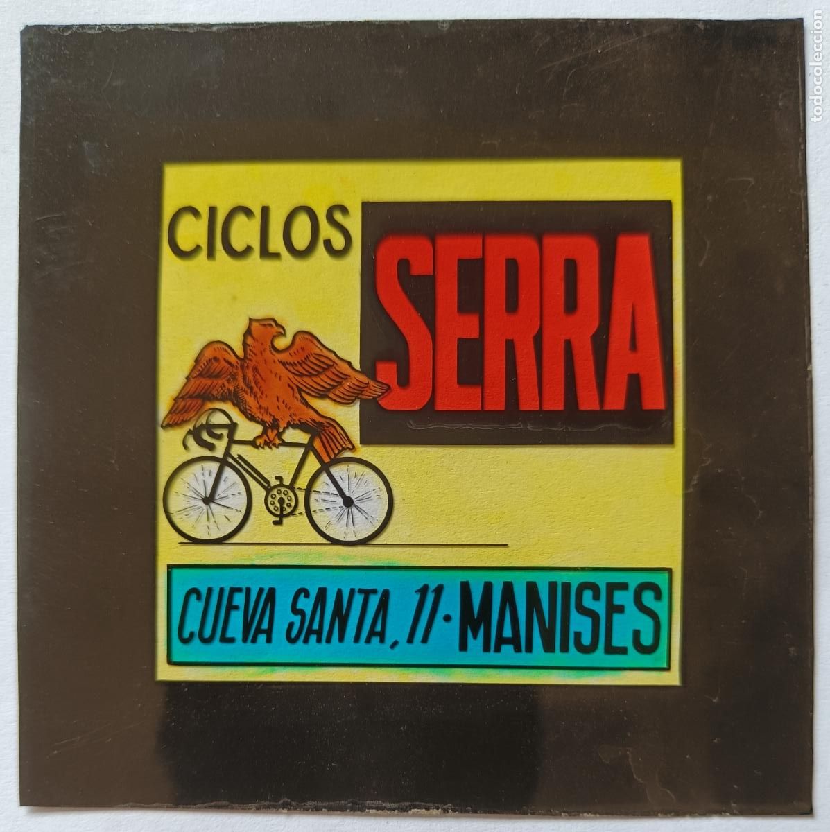 Fotograf&iacute;a antigua: DIAPOSITIVA CINE PUBLICIDAD CICLOS SERRA MOTO MANISES VALENCIA