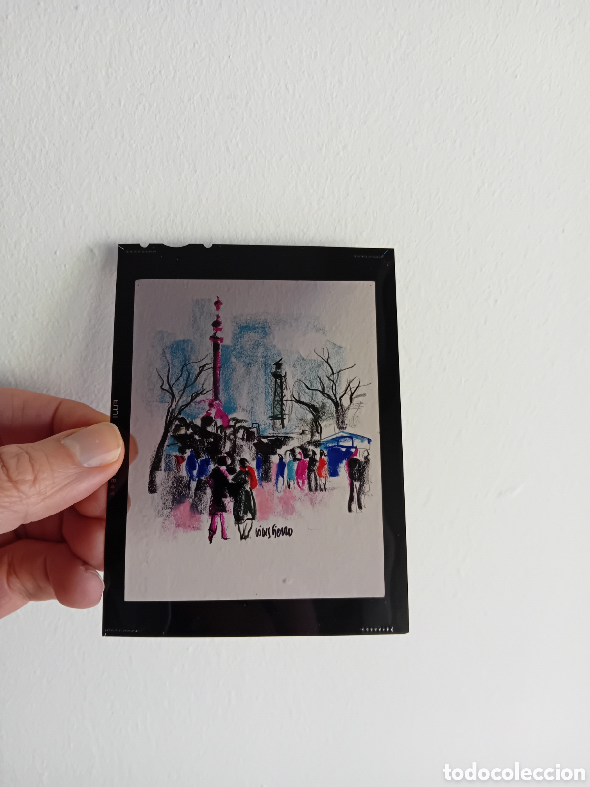 Fotograf&iacute;a antigua: DIAPOSITIVA GRAN FORMATO CUADRO DEL PINTOR ANTONIO VIVES FIERRO. A&Ntilde;OS 90