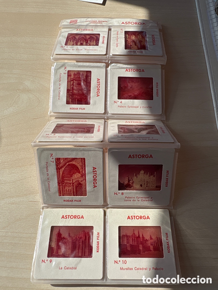 Fotograf&iacute;a antigua: Lote 10 diapositivas Astorga. Catedral, Palacio, Murallas&hellip; (Le&oacute;n) Ed. Arribas. ASM
