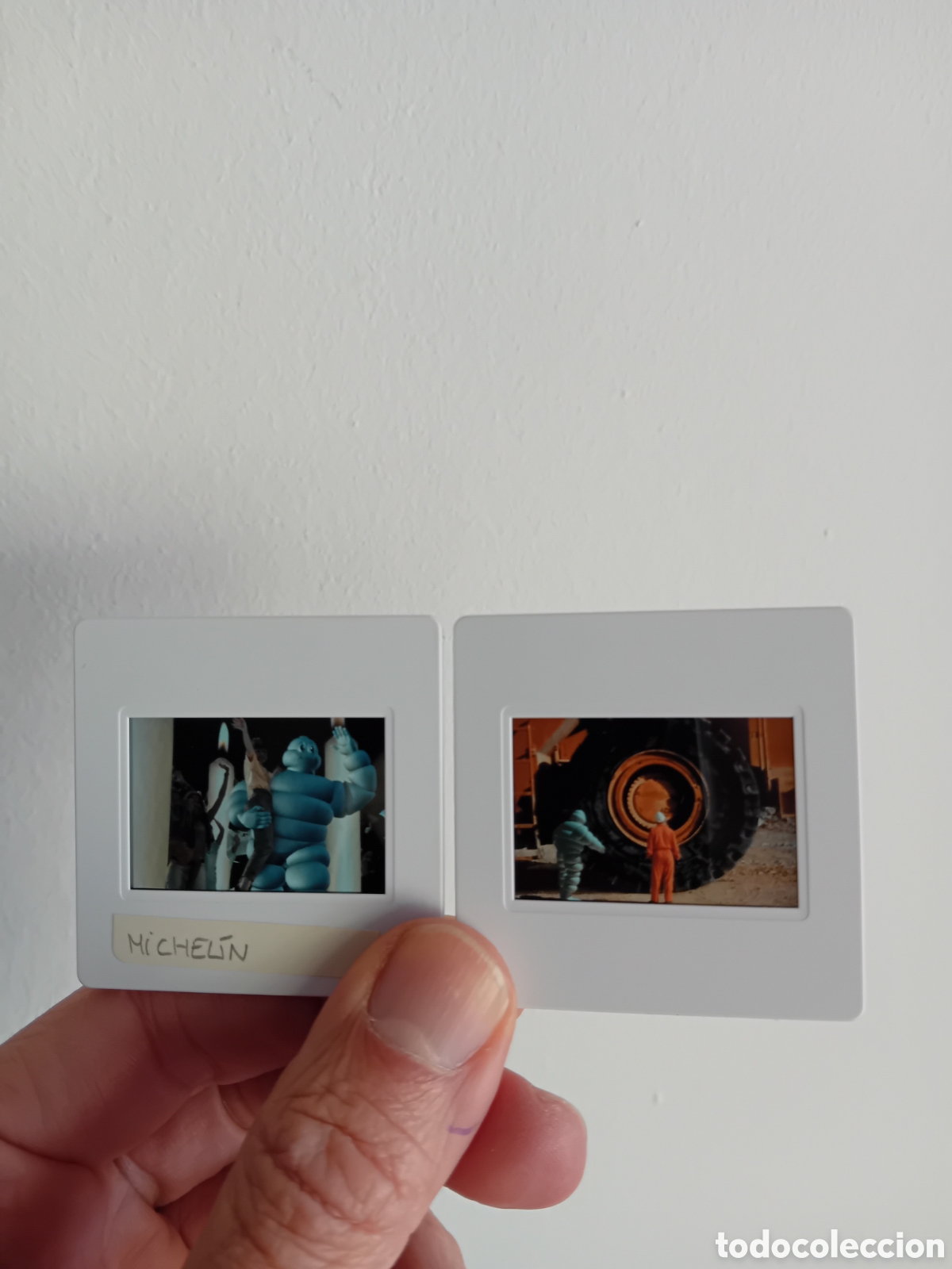Photographie ancienne: DOS DIAPOSITIVAS 35MM MICHELIN Y BIBENDUM. A&Ntilde;OS 90