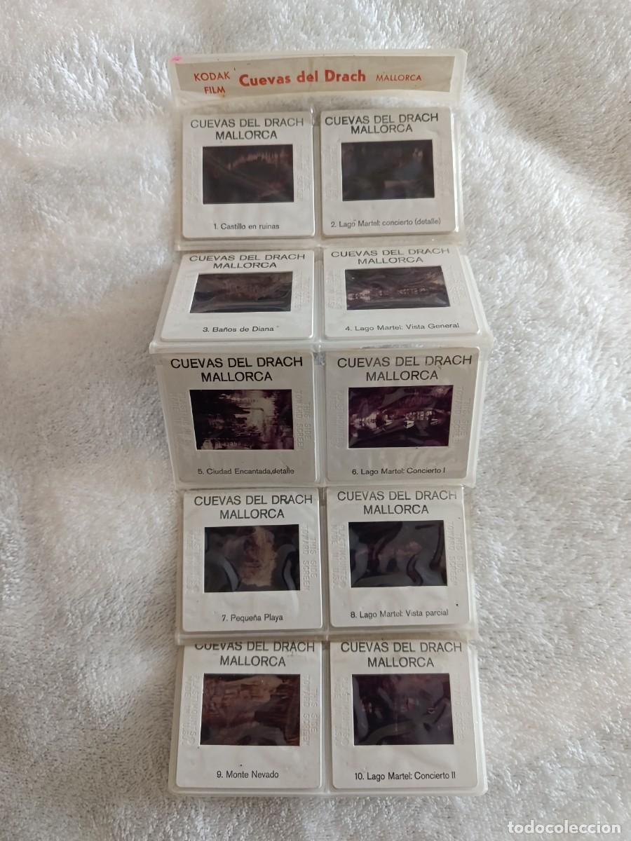 Fotograf&iacute;a antigua: ESTUCHE ORIGINAL VINTAGE KODAK FILM. 10 DIAPOSITIVAS CUEVAS DEL DRACH (MALLORCA)