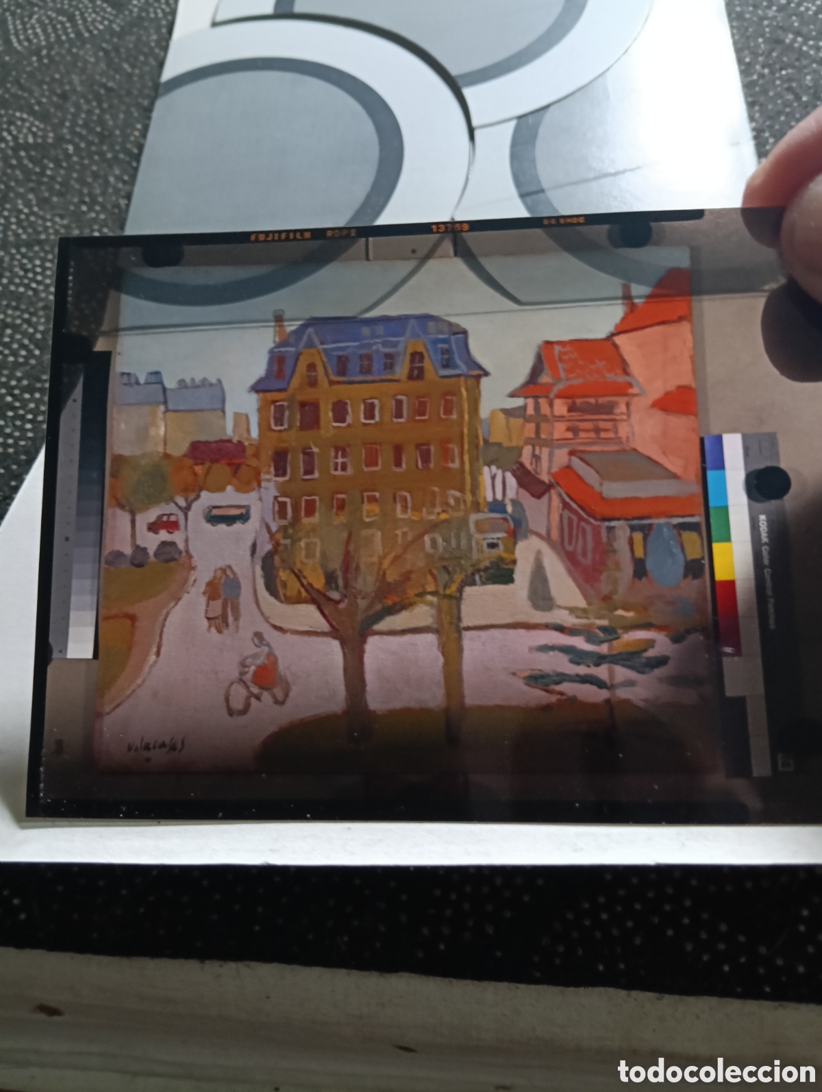 Fotograf&iacute;a antigua: Escaso Negativo de la casa PERCOLOR de los a&ntilde;os 1960-70, dibujo de VILACASAS