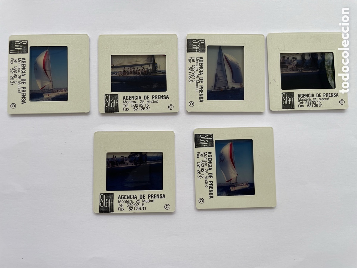 Fotografia antiga: 6 diapositivas regatas. Charles Jourdan. Copa del rey vela. Mallorca. Principios a&ntilde;os 90.