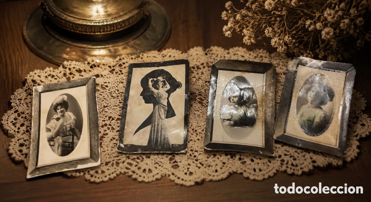 Fotografia antiga: Lote 4 Tarjetas Postales Antiguas (1905- 1920) - Retratos Femeninos de Estudio