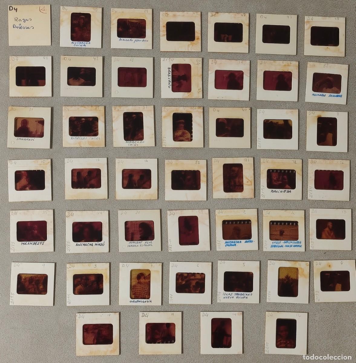 Photographie ancienne: LOTE DE 45 DIAPOSITIVAS DE ETNIAS Y RAZAS DE LOS A&Ntilde;OS 70