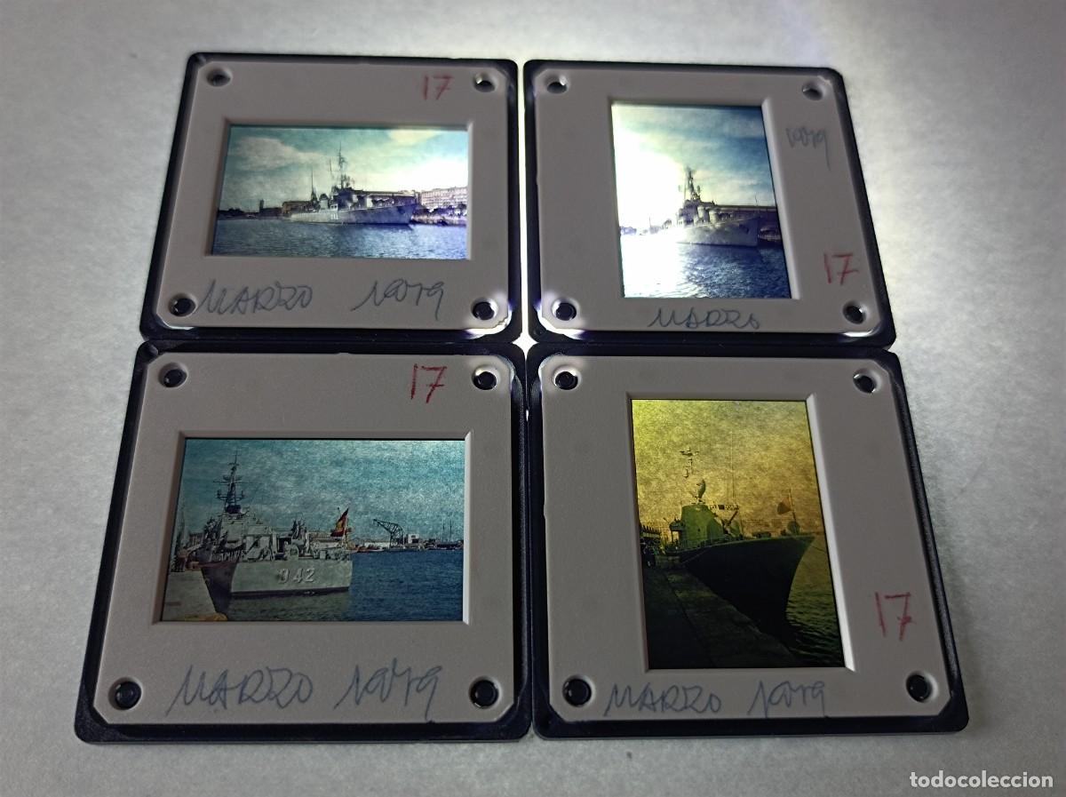 Fotograf&iacute;a antigua: 4 DIAPOSITIVAS BUQUES DE GUERRA EN EL PUERTO DE VALENCIA 1979