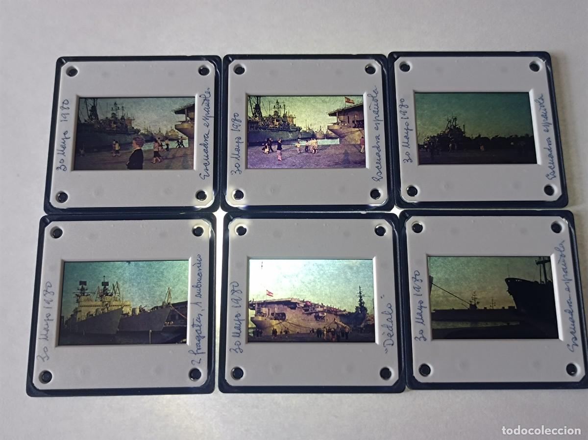 Fotograf&iacute;a antigua: 6 DIAPOSITIVAS PUERTO DE VALENCIA ESCUADRA ESPA&Ntilde;OLA BUQUES MILITARES D&Eacute;DALO Y FRAGATAS