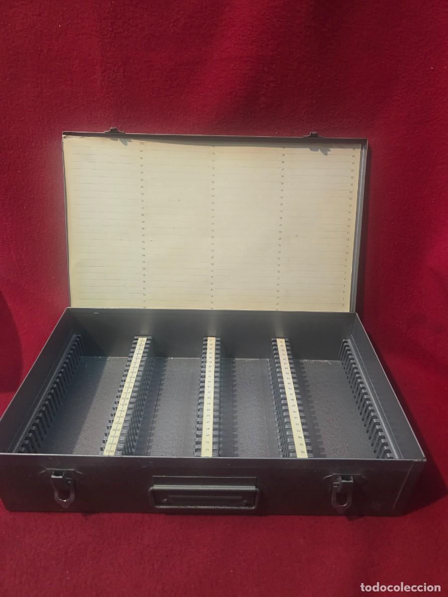 Fotografia antica: CAJA METALICA PARA DIAPOSITIVAS PROTEX