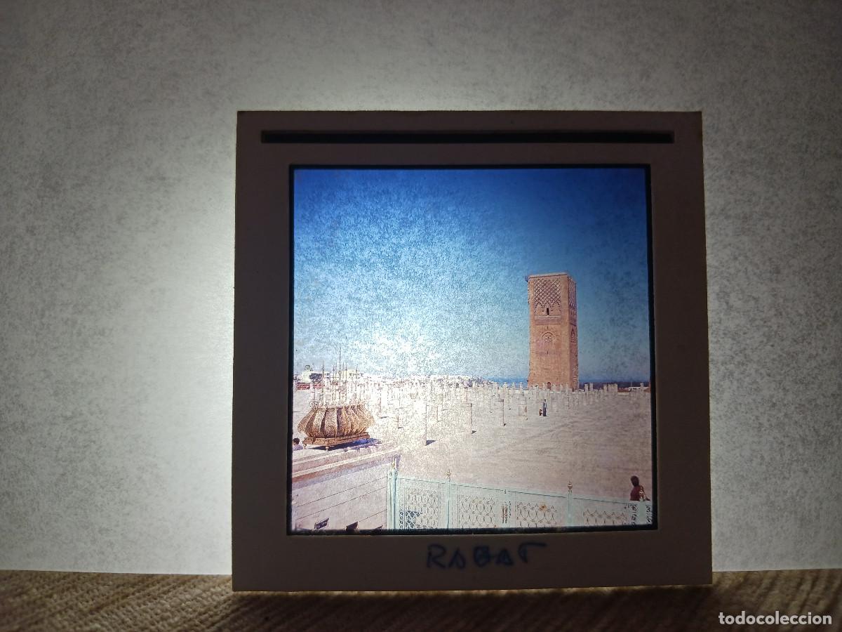 Fotograf&iacute;a antigua: antigua diapositiva 7 x 7 cm. de rabat, torre hassan