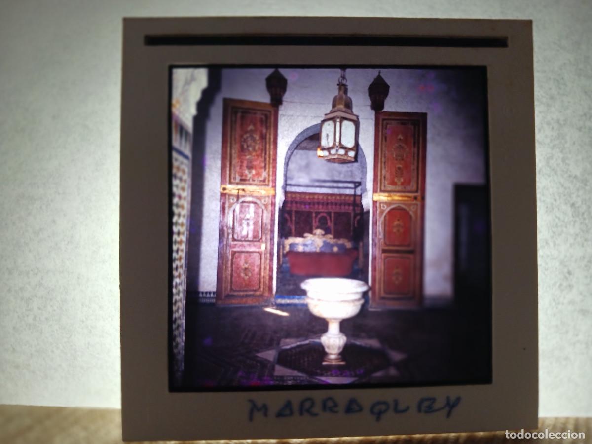 Fotograf&iacute;a antigua: antigua diapositiva 7 x 7 cm. interior, palacio de marrakech