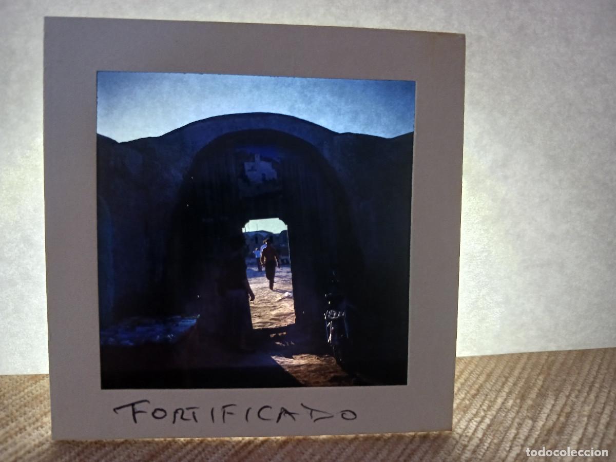 Fotograf&iacute;a antigua: antigua diapositiva 7 x 7 cm. agadir,fortificacion, marruecos
