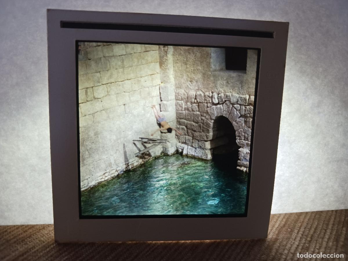 Fotograf&iacute;a antigua: antigua diapositiva 7 x 7 cm. canal de riego de tunez