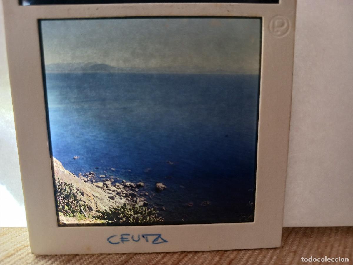 Fotograf&iacute;a antigua: antigua diapositiva 7 x 7 cm. costa de ceuta desde marruecos
