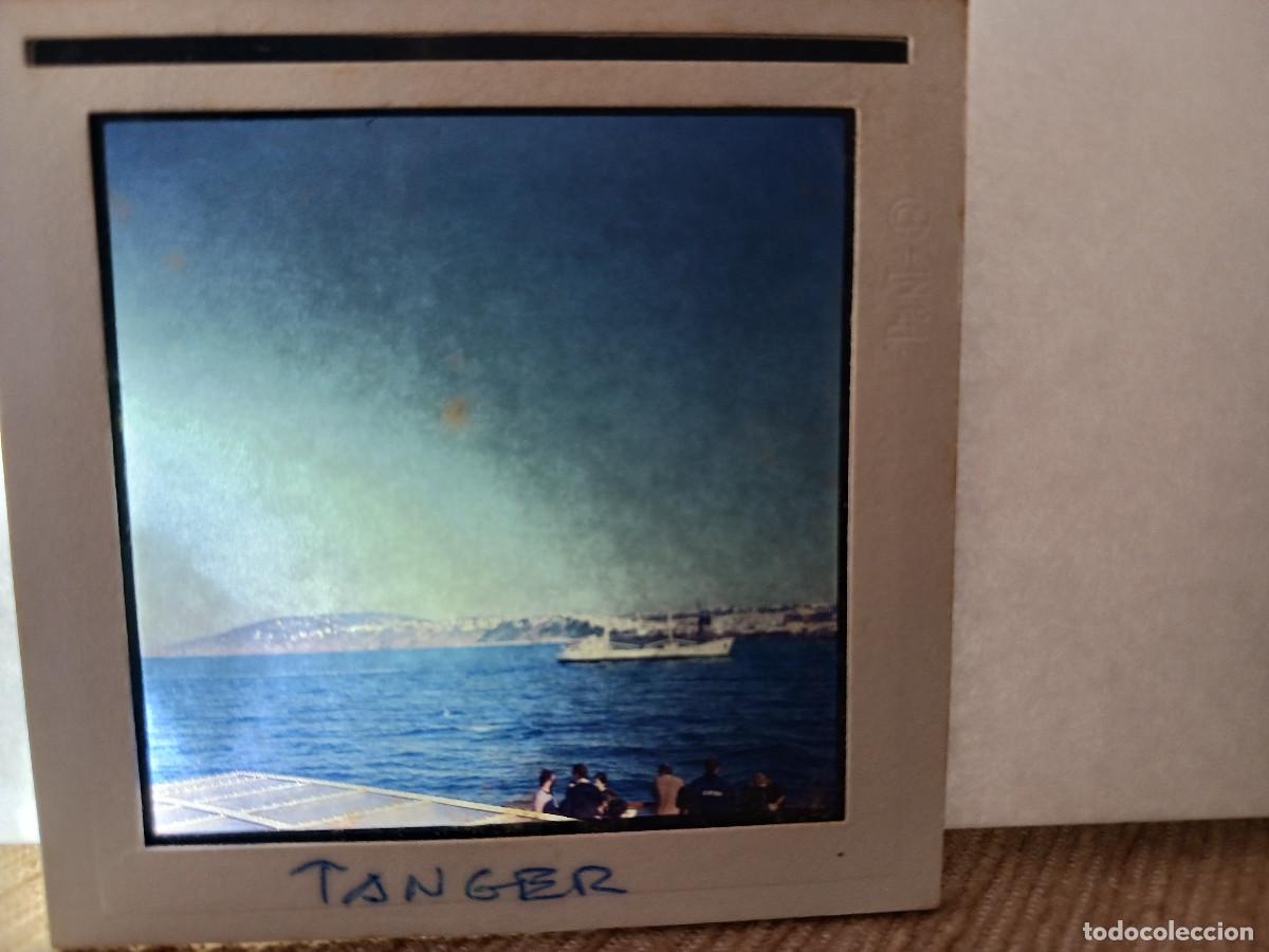 Fotograf&iacute;a antigua: antigua diapositiva 7 x 7 cm. vista de tanger desde el barco, marruecos