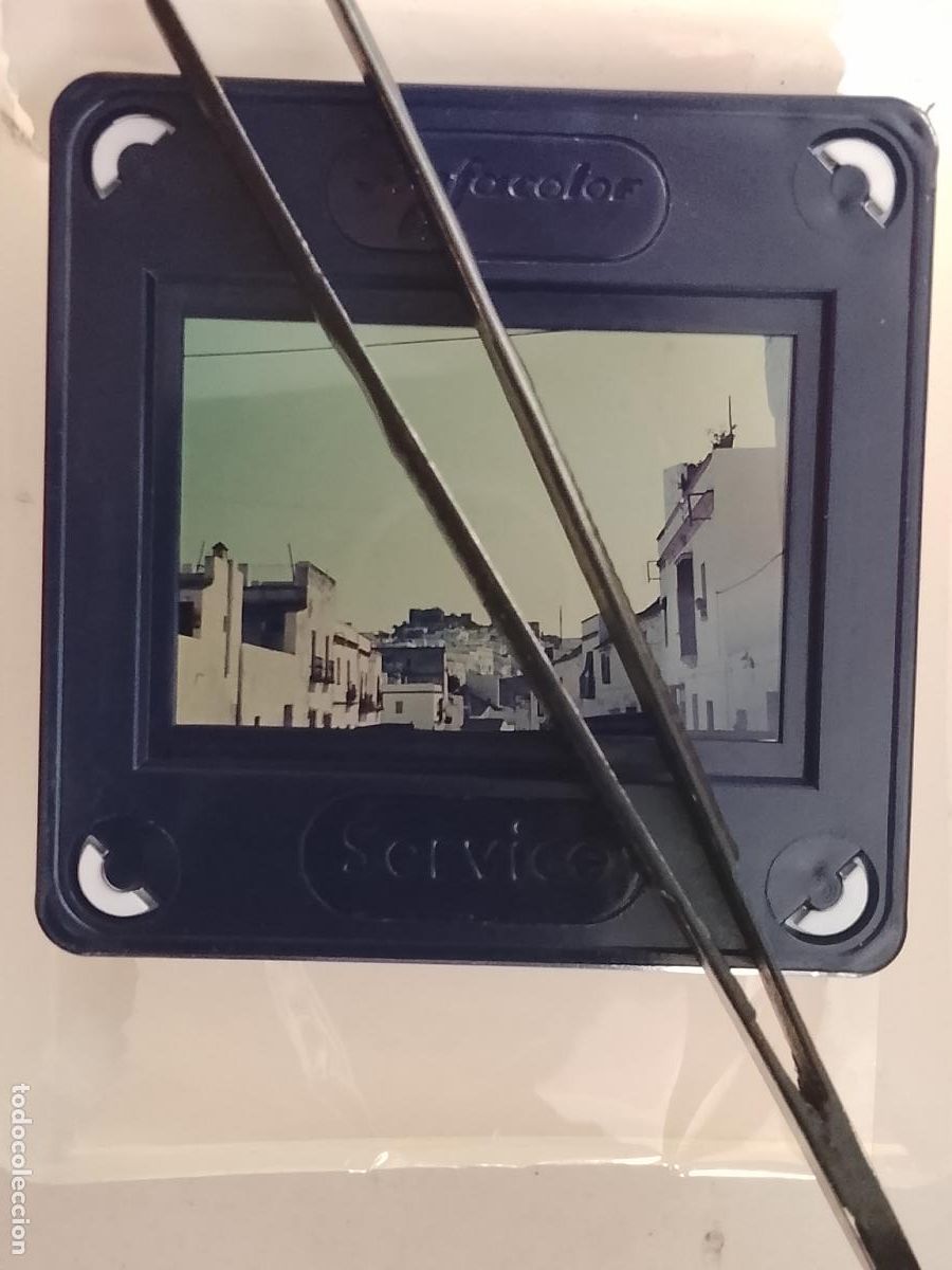 Fotograf&iacute;a antigua: carcasa blister diapositiva - fotografia - antigua original - arcos de la frontera cadiz
