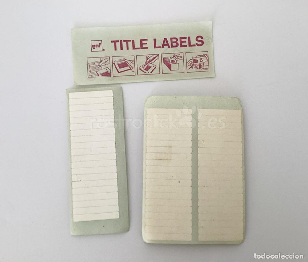 Fotograf&iacute;a antigua: Lote de adhesivos para diapositivas GAF Title Labels
