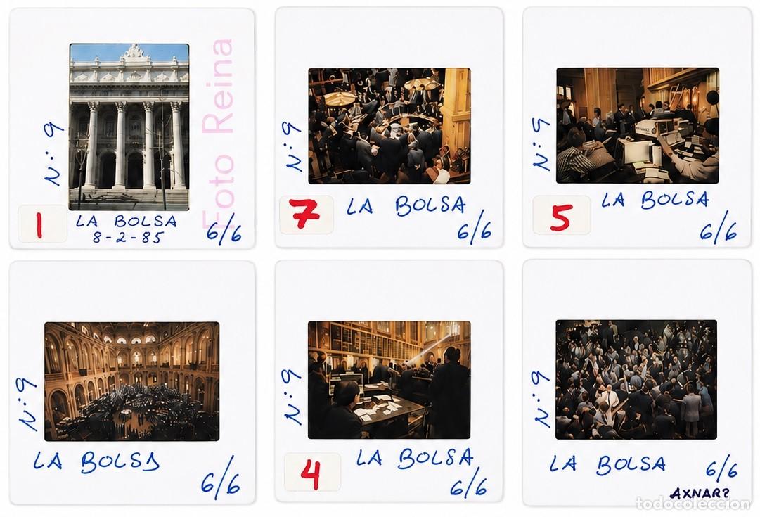 Fotografia antica: Lote de 6 diapositivas in&eacute;ditas de la Bolsa de Madrid (1985)