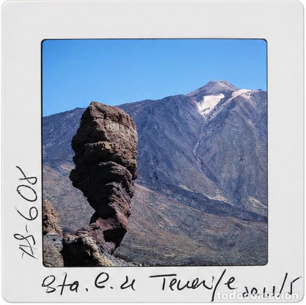 Fotograf&iacute;a antigua: Antigua diapositiva enmarcada de 60 x 60 - Roque Chinchado - Teide - Santa Crux de Tenerife (1992)