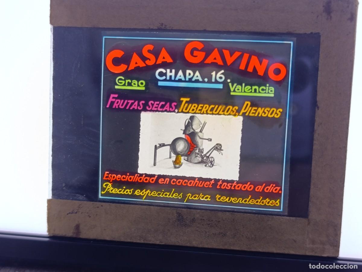 Antique Photography: Antigua Publicidad para cines, Casa Gavino, positivo en cristal, unos 10 x 8 cms.