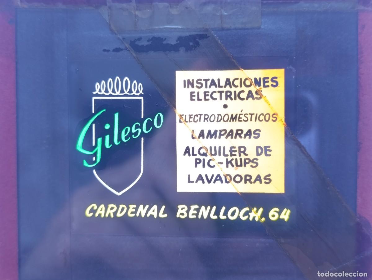 Antique Photography: Antigua Publicidad para cines, Gilesco, positivo en cristal, unos 10 x 8 cms.