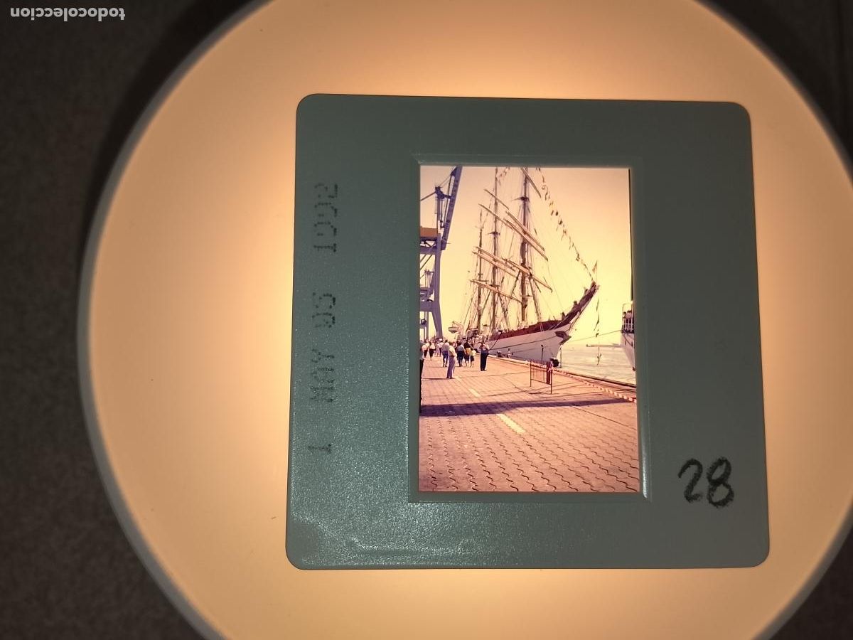 Fotograf&iacute;a antigua: DIAPOSITIVA A&Ntilde;OS 1992 REGATA CADIZ BARCOS . V CENTENARIO DESCUBRIMIENTO AMERICA CRISTOBALCOLON 92