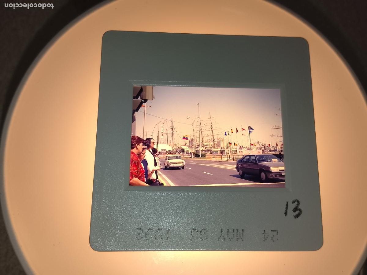 Fotograf&iacute;a antigua: DIAPOSITIVA A&Ntilde;OS 1992 REGATA CADIZ BARCOS . V CENTENARIO DESCUBRIMIENTO AMERICA CRISTOBALCOLON 92