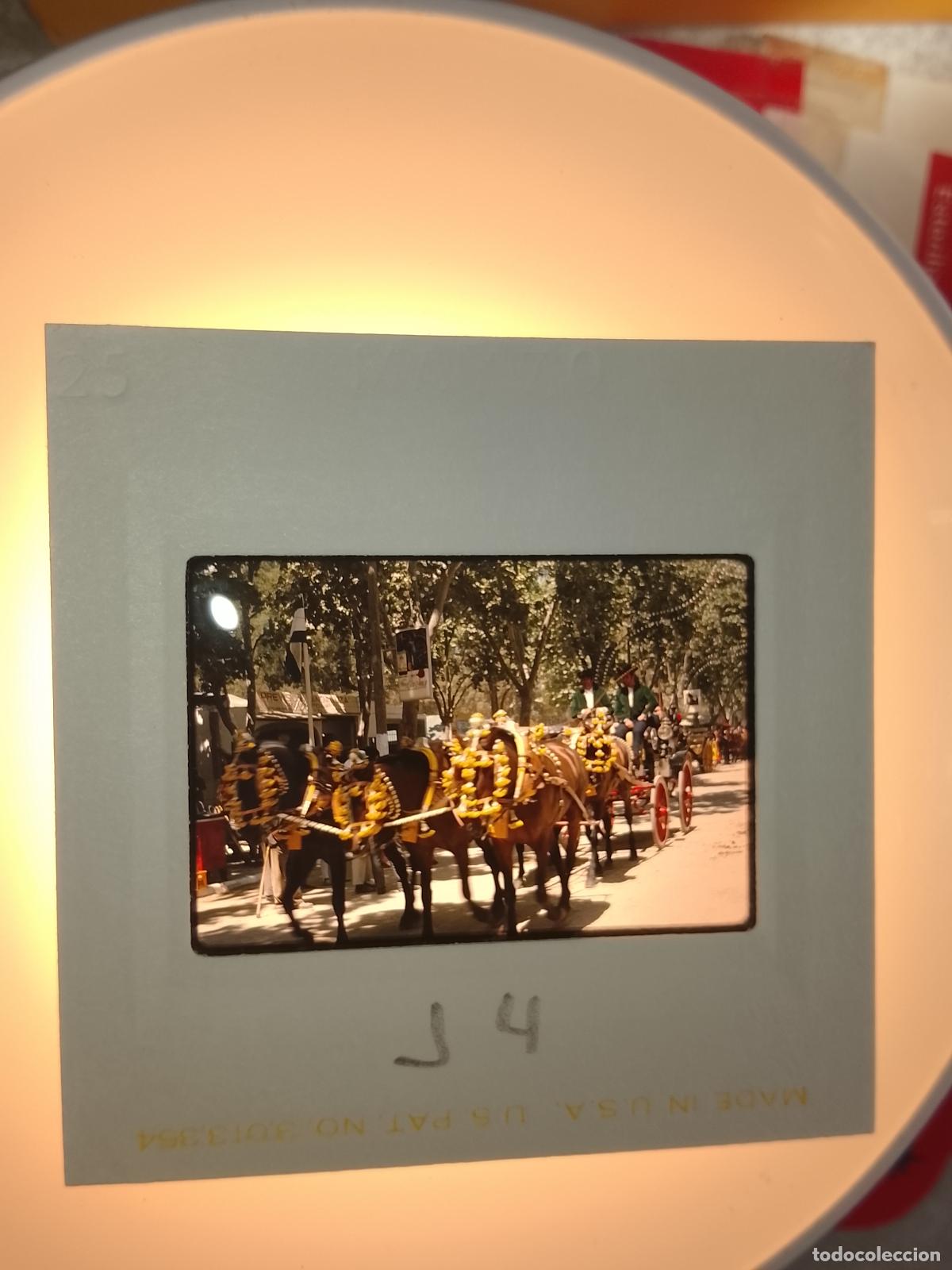 Fotograf&iacute;a antigua: DIAPOSITIVA A&Ntilde;O 1970 CADIZ JEREZ FERIA DEL CABALLO . RECINTO FERIAL COCHES DE CABALLOS