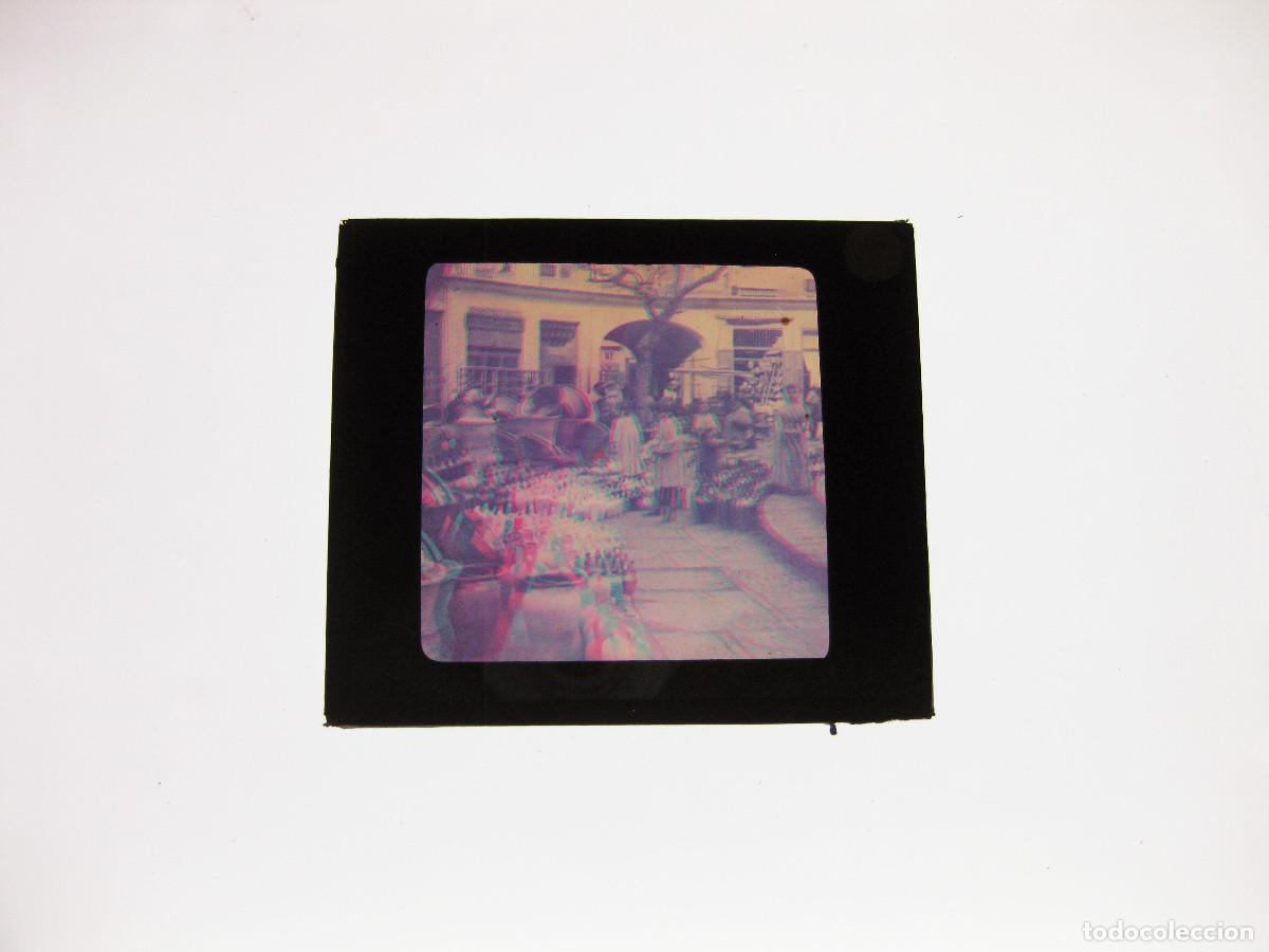 Fotograf&iacute;a antigua: PLACA AUTOCROMA. FOTOGRAF&Iacute;A EN COLOR.VALENCIA. PLAZA REDONDA. AUGUSTE LEON. PRINCIPIOS SIGLO XX
