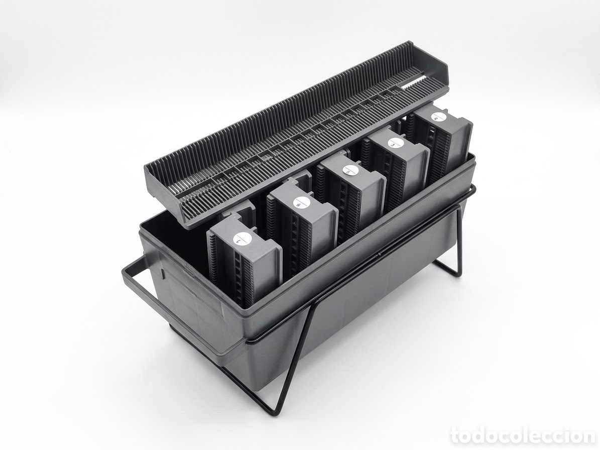 Fotograf&iacute;a antigua: caja archivadora de cargadores de diapositivas - TDKPV