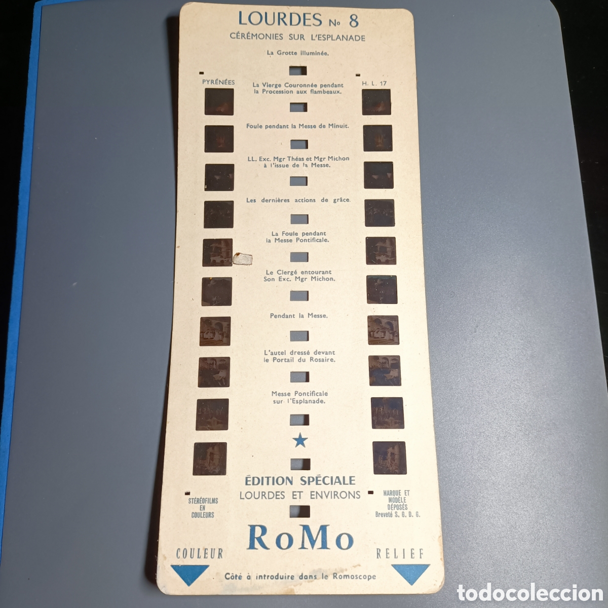 Fotograf&iacute;a antigua: Tira Estereof&oacute;nica Vintage RoMo N.&ordm; 8 - Lourdes - A&ntilde;os 50 (Romoscope)