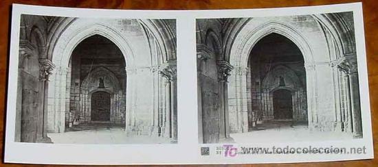 Fotografia antiga: ANTIGUA ESTEREOSCOPIA DE BURGOS - 3&ordf; SERIE - COLECCION N. 63 - ED. RELLEY - MONASTERIO LAS HUELGAS -